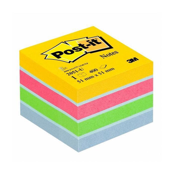 Post-it Haftnotiz-Würfel Mini, 51 x 51 mm, Ultrafarben