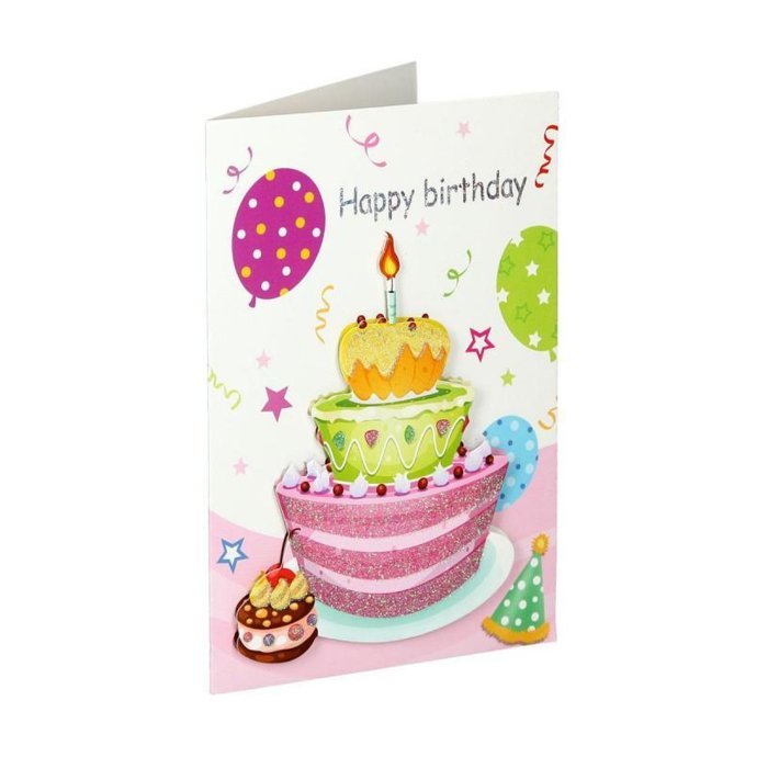 SPIRIT Card 3D pohľadnica / blahoželanie - "Happy Birthday" Torte