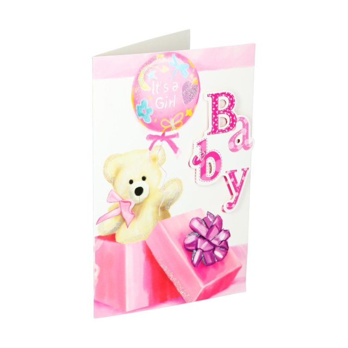 SPIRIT Card 3D Grusskarte "Baby Girl" Teddy