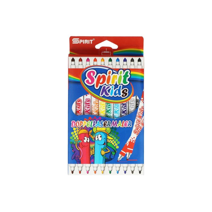 SPIRIT Kids - obojstranné fixky - 10 rôznych farieb