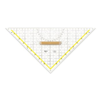 ARISTO TZ-Dreieck 32,5 cm mit Holzgriff, Facette an Hypotenuse, Tuschenoppen (AR1648T)