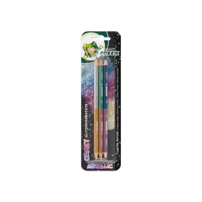 JOLLY Supersticks Crazy farebné pastelky - 3 obojstranné pastelky obsahujú 6 farieb