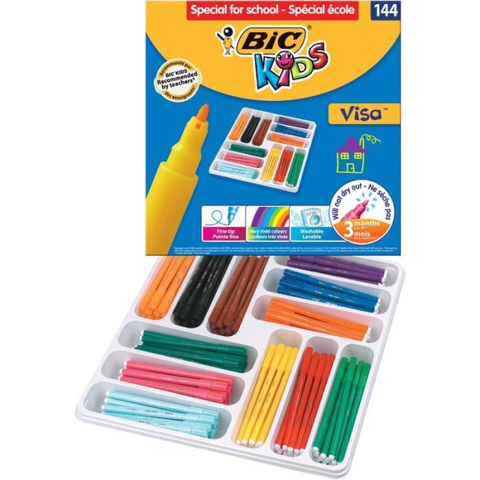 BIC KIDS fixky Visa, 144 ks triedne balenie
