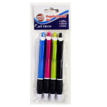 Kugelschreiber Youngline" mit Gummigriff, 4er"
