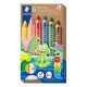 STAEDTLER 140 Noris junior - detská šesťhranná farbička - 6 rôznych farieb + strúhadlo