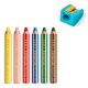 STAEDTLER 140 Noris junior - detská šesťhranná farbička - 6 rôznych farieb + strúhadlo