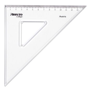 ARISTO GEO College trojuholník na rysovanie 45° prepona 20cm odvesna 14cm s fazetou (AR23420)