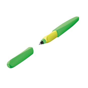 Pelikan Twist - guličkové atramentové pero Neon L+R - vymazateľný modrý atrament - vo farbe neónová zelená