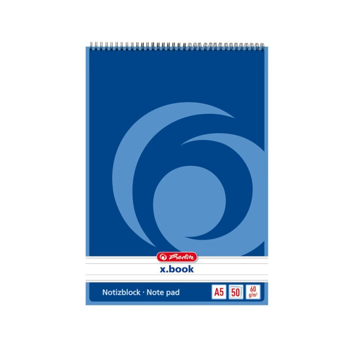 herlitz špirálový poznámkový blok x.book - A5 - 50 listov - linajkový