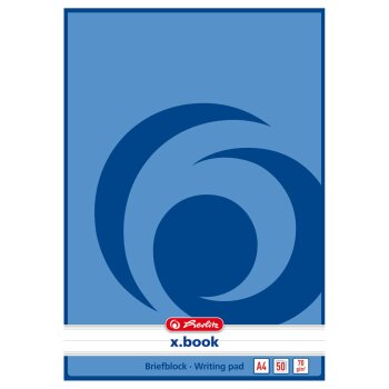 herlitz Briefblock x.book, A4, ungelocht, 50 Blatt, liniert