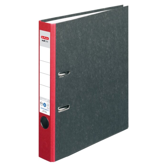 herlitz Ordner maX.file nature A4 50mm rot/Wolkenmarmor