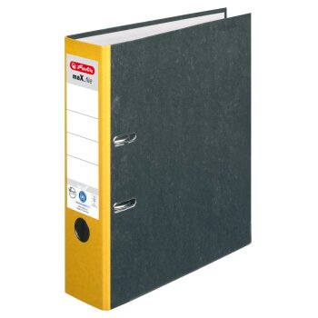herlitz Ordner maX.file nature A4 80mm gelb/Wolkenmarmor