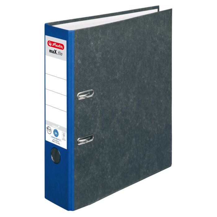 herlitz Ordner maX.file nature A4 80mm blau/Wolkenmarmor