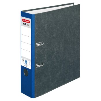 herlitz Ordner maX.file nature A4 80mm blau/Wolkenmarmor