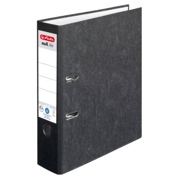 herlitz Ordner maX.file nature A4 80mm schwarz/Wolkenmarmor