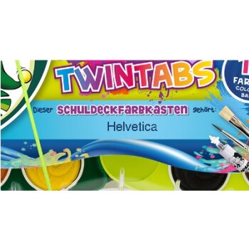 JOLLY Schuldeckfarbenkasten TWINTABS 12er mit Deinem Namen bedruckt!
