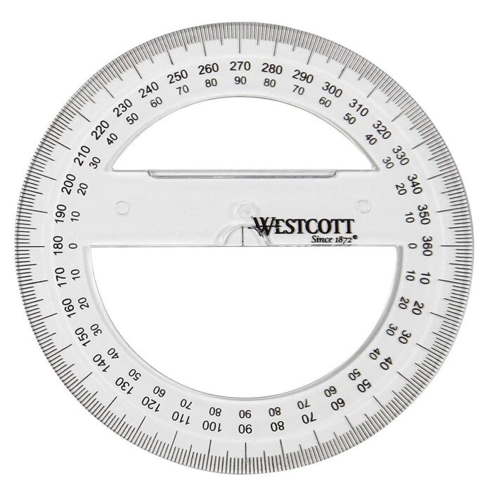WESTCOTT uhlomer celý kruh 360 stupňov, 100 mm