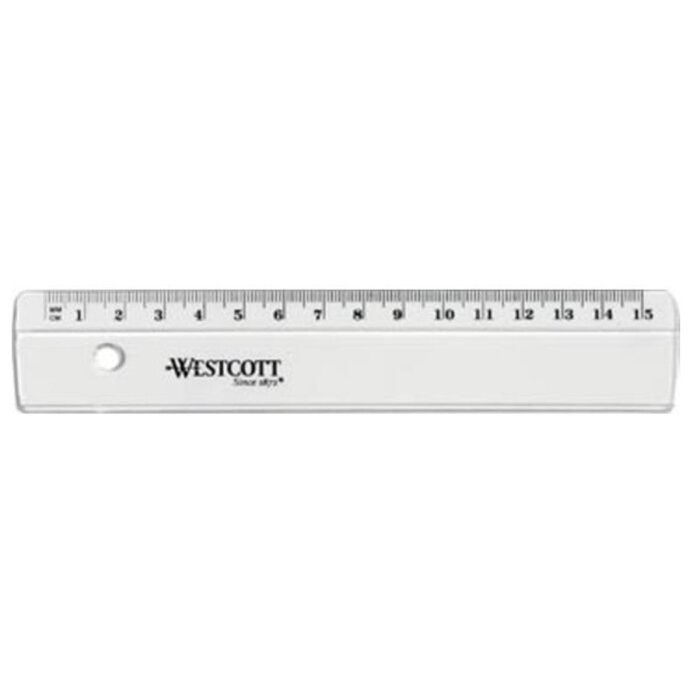 WESTCOTT pravítko ploché, plastové, 150 mm