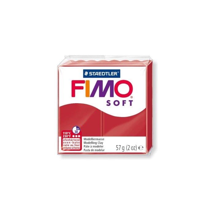 FIMO SOFT modelovacia hmota, tvrdnúca v rúre, 57 g - vianočná červená