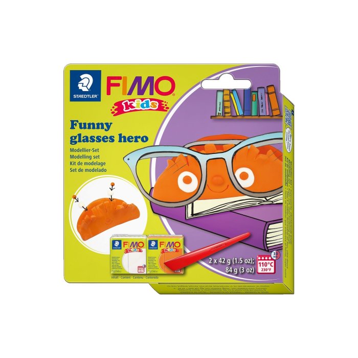 FIMO kids Modellier-Set "Funny glasses hero", Blister