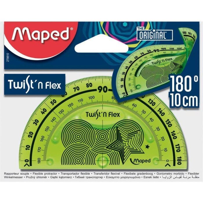 Maped uhlomer - flexibilný - polkruhový - 180° - Twist´n Flex - zelený