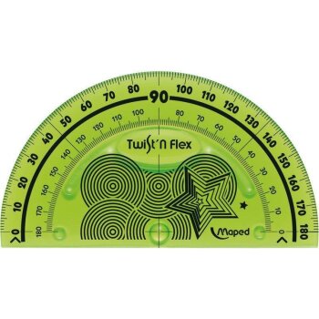Maped uhlomer - flexibilný - polkruhový - 180° - Twist´n Flex - zelený