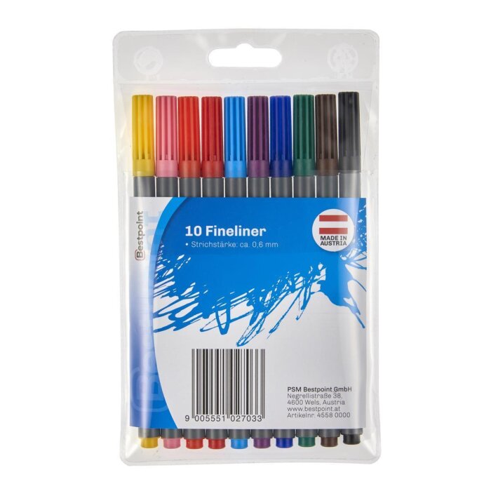 Bestpoint Fineliner - 0,6 mm - 10 kusov