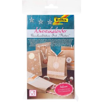 folia Adventskalender "Papiertüten natur",...