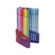 STABILO Pen 68 brush Colorparade - prémiové fixky - 20 ks v stolovom modro/červenom balení - 20 rôznych farieb