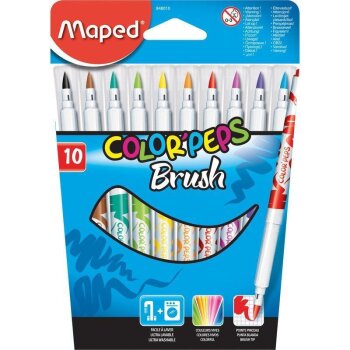 Maped fixky COLOR´PEPS Brush - 10 ks v škatuľke