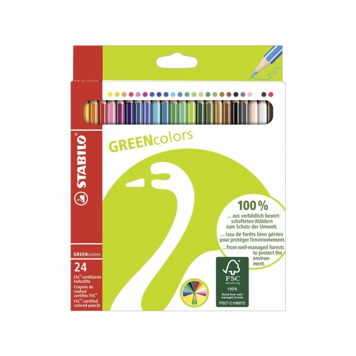 STABILO GREENcolors - ekologická farbička - 24 rôznych farieb