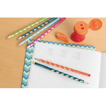 STABILO EASYgraph S - ergonomická trojhranná ceruzka - tvrdosť HB - pre ľavákov - samostatná v ružovej farbe