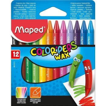 Maped Wachsmalstifte COLORPEPS WAX, 12er Kartonetui