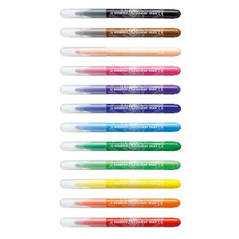 Filzstift - STABILO power max - 12er Pack - mit 12 verschiedenen Farben