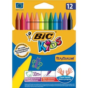 BIC KIDS voskovky Plastidecor, 12 ks v krabičke