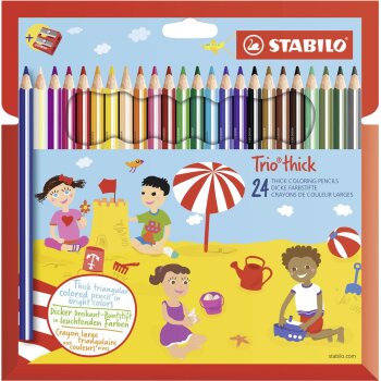Dreikant-Buntstift - STABILO Trio dick - 24er Pack - mit...