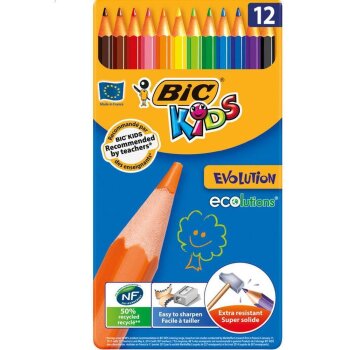 BIC KIDS Farbičky Evolution ecolutions, 12 ks...