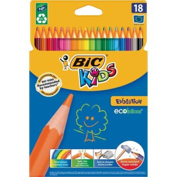 BIC KIDS Farbičky Evolution ecolutions, 18 ks v krabičke