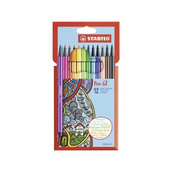 STABILO Pen 68 premium - fixky - 12 rôznych farieb