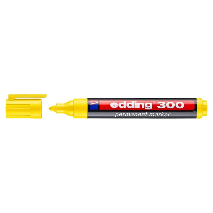 edding 300 permanentný popisovač - žltý