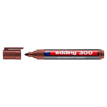 edding 300 permanentný popisovač - hnedý