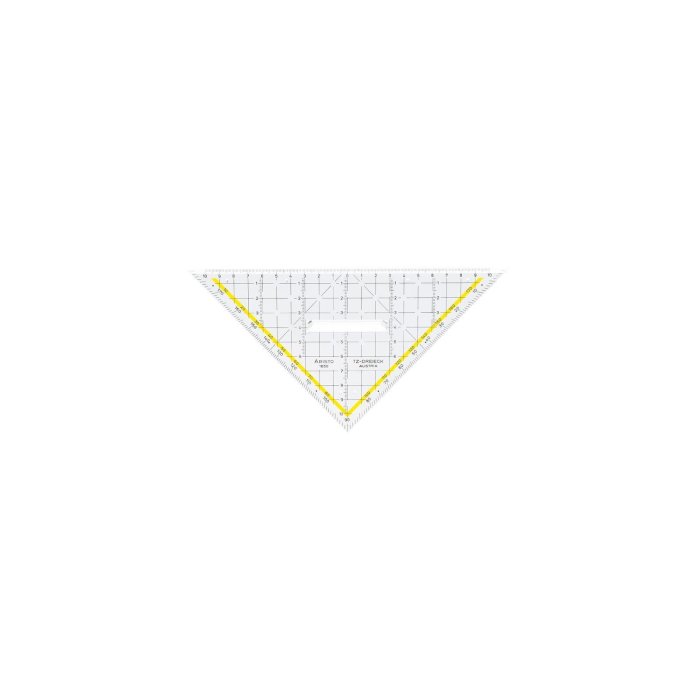 ARISTO TZ-Dreieck 22,5 cm mit Griff, Facette an Hypotenuse, Tuschenoppen (AR1650/2)