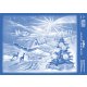 ARCH Vianočné adhézne okenné nálepky 35 x 25 cm - obojstranné biele - krajinka