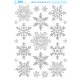 ARCH Vianočné adhézne okenné nálepky 35 x 25 cm - obojstranné strieborné trblietavé vločky
