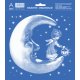 ARCH Vianočná adhézna okenná nálepka 20 x 19,5 cm - obojstranná biela - mesiačik