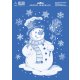 ARCH Vianočné adhézne okenné nálepky 35 x 25 cm - obojstranné biele - snehuliak