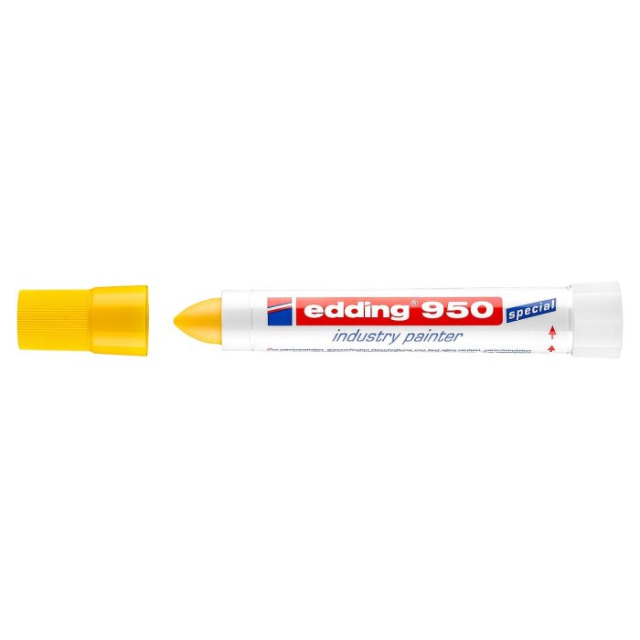edding 950 priemyselný voskový / pastový popisovač - žltý