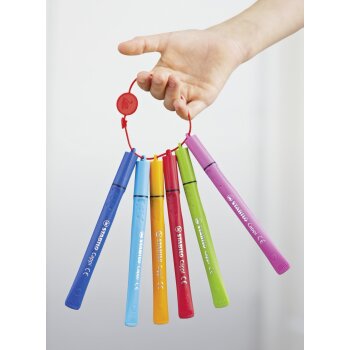 Filzstift mit Kappenring - STABILO Cappi - 24er Pack - mit 24 verschiedenen Farben
