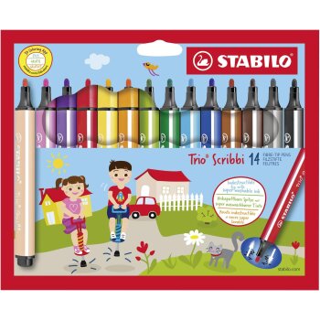 STABILO Trio Scribbi - trojhranné fixky - 14 ks v...