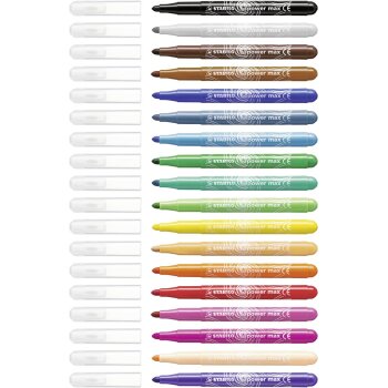 Filzstift - STABILO power max - 18er Pack - mit 18 verschiedenen Farben